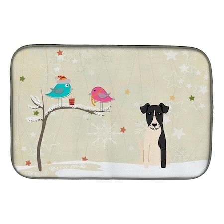 Carolines Treasures Christmas Presents Between Friends Smooth Fox Terrier Dish Drying Mat BB2570DDM